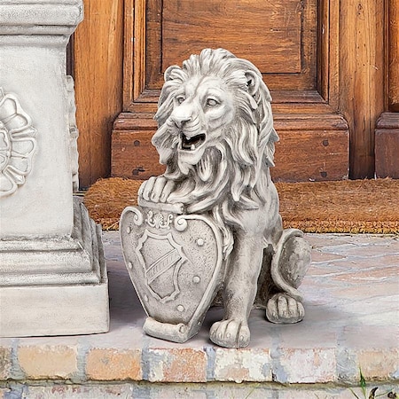 Design Toscano Roaring Beasts of Castello di Rocca Lion Sentinel Statue: Right Paw Up LY372882